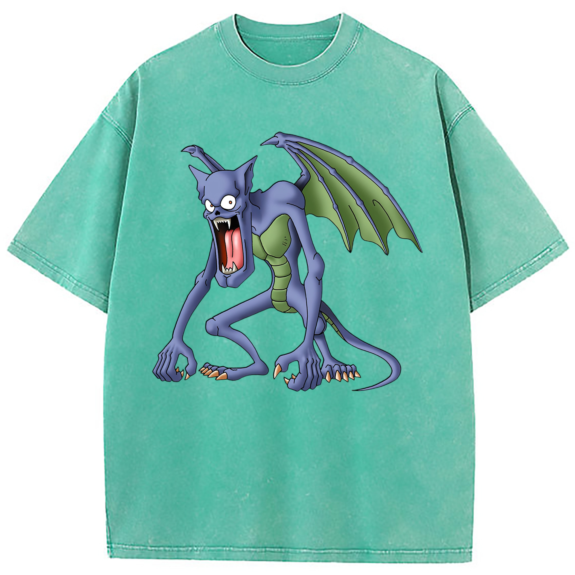 （画像用） ドラゴンクエスト Doragon Kuesuto Dragon Quest 綿100% ヴィンテージ風 半袖Tシャツ（フロントプリント）